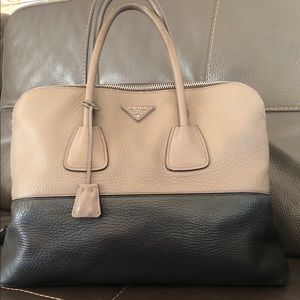 Vintage Prada large colorblock leather tote
